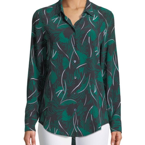 Equipment Palm Print Silk Shirt - Picture 2 of 6